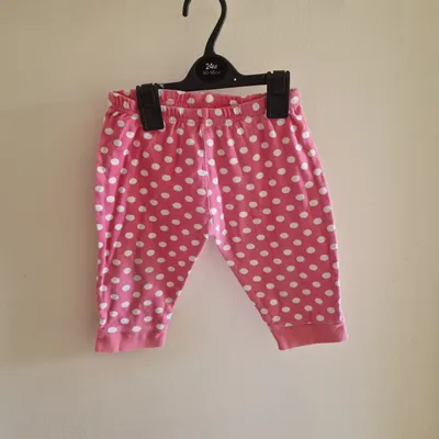 12/18 mois legging rose a pois blanc